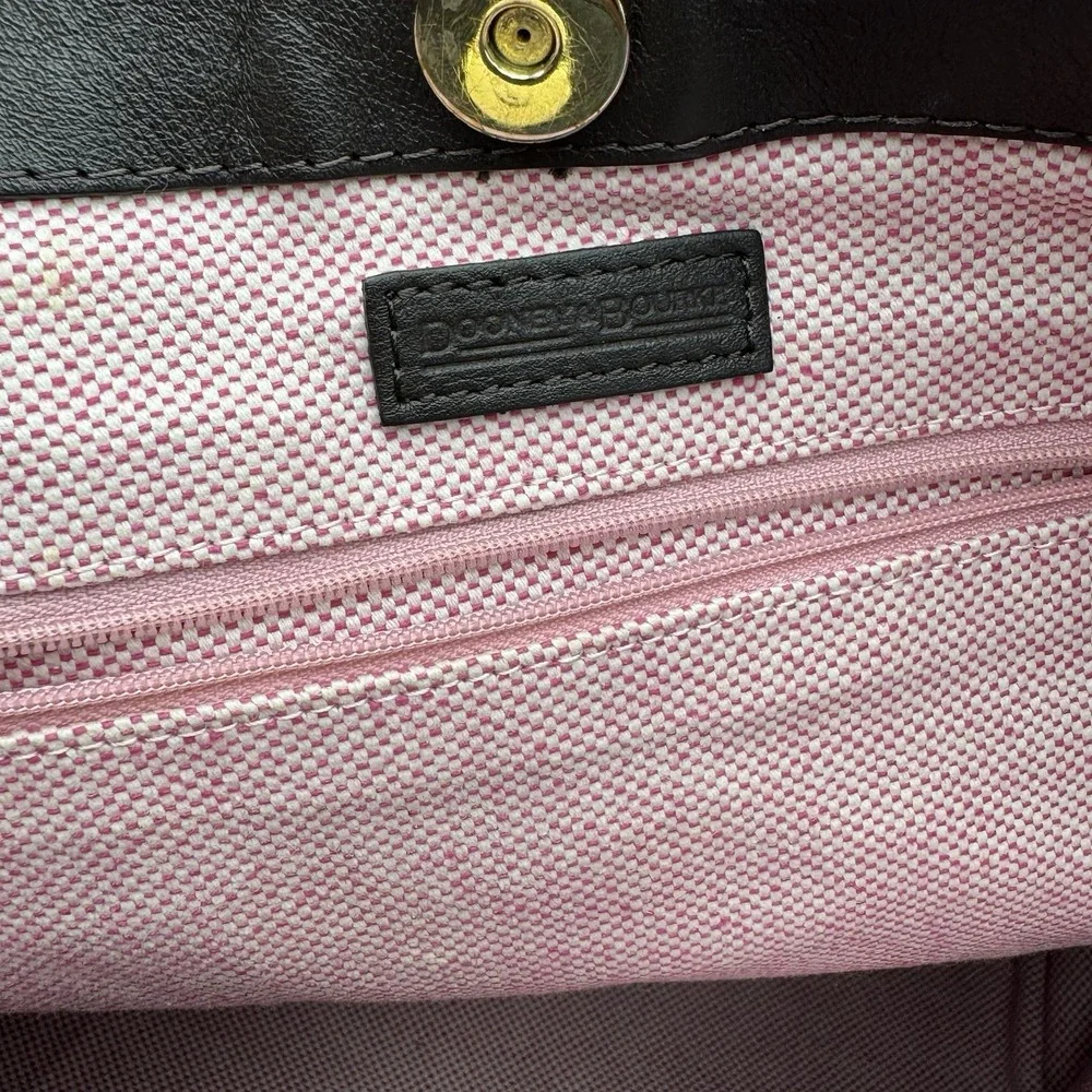 Dooney & Bourke Purse Red Pebbled‎ Leather w/ Black Handles Includes Dust Bag